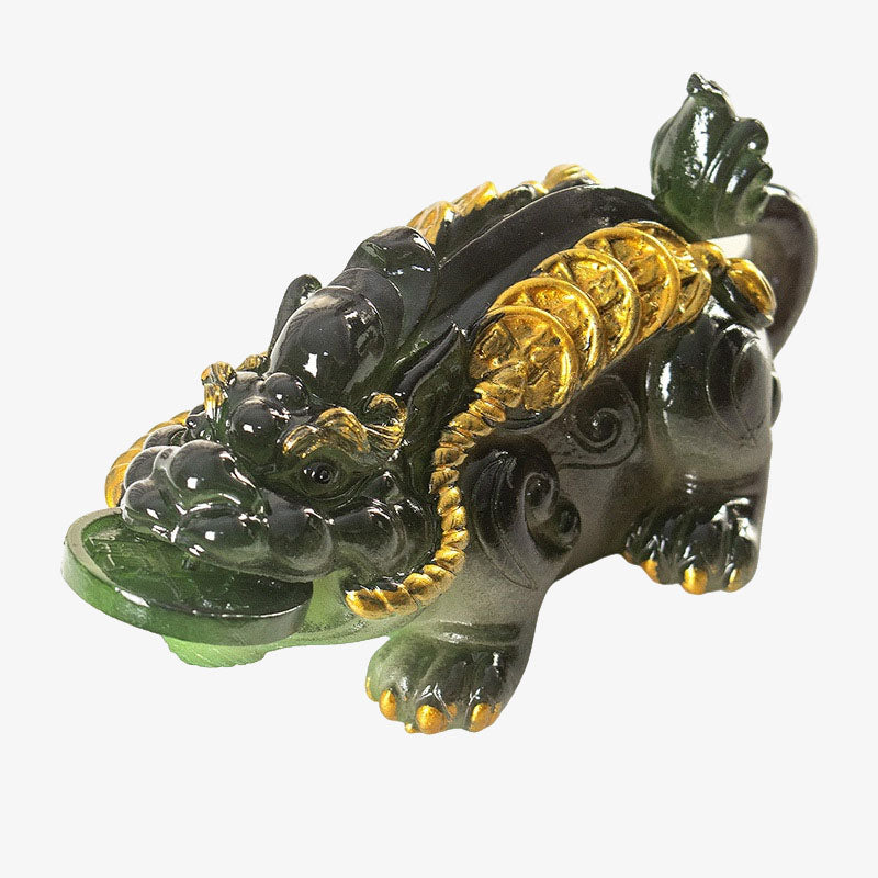 Nimara Ritual Color Changing Small PiXiu Copper Coins Resin Tea Pet Wealth Home Figurine Decoration