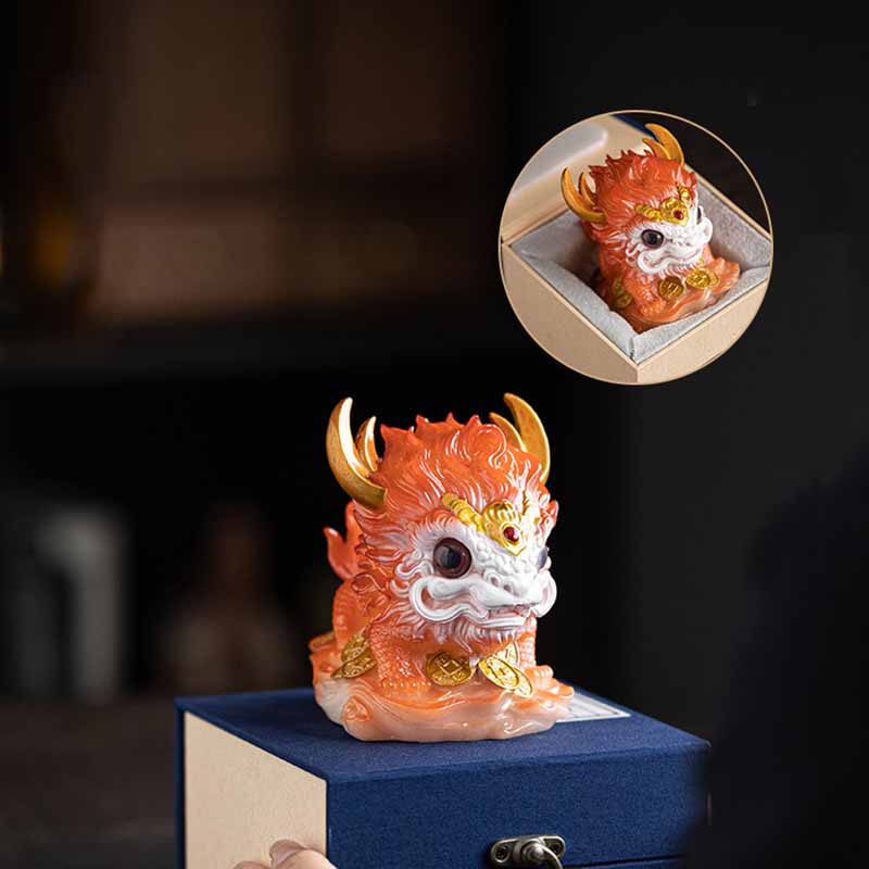 Nimara Ritual Color Changing Small Kirin Resin Tea Pet Home Figurine Decoration