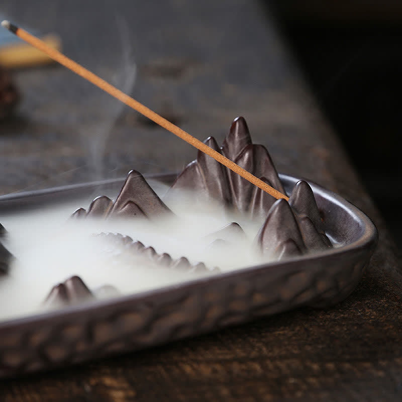Nimara Ritual Dragon Mountain Strength Ceramic Incense Burner Decoration