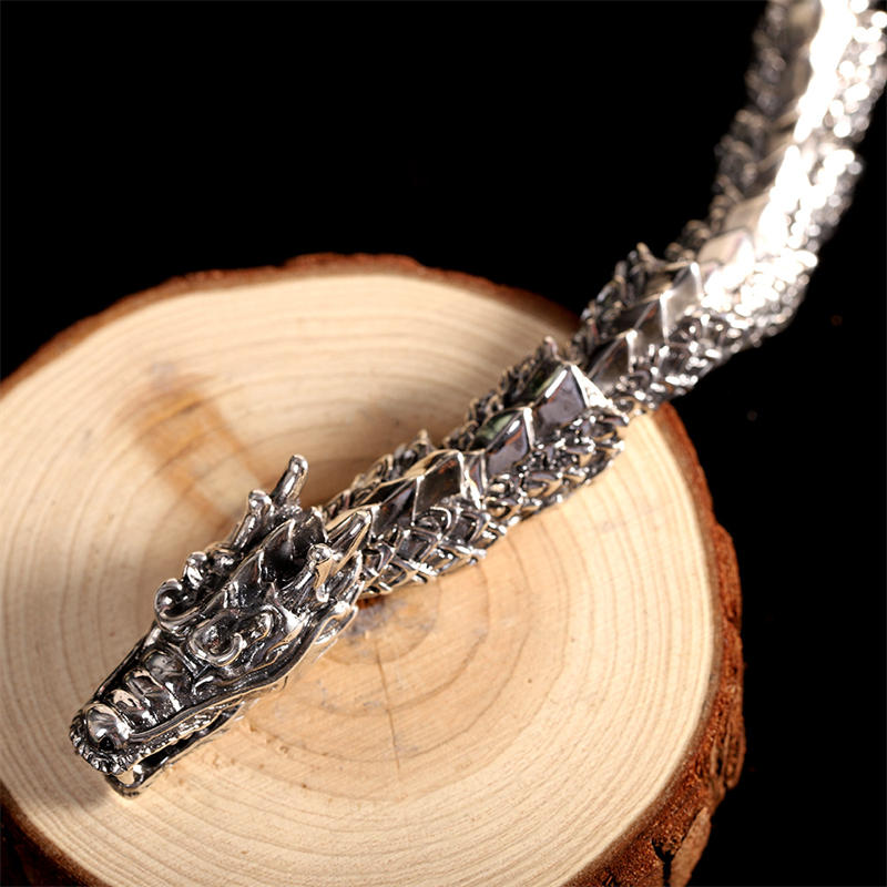 Nimara Ritual 925 Sterling Silver Dragon Luck Success Bracelet Bangle