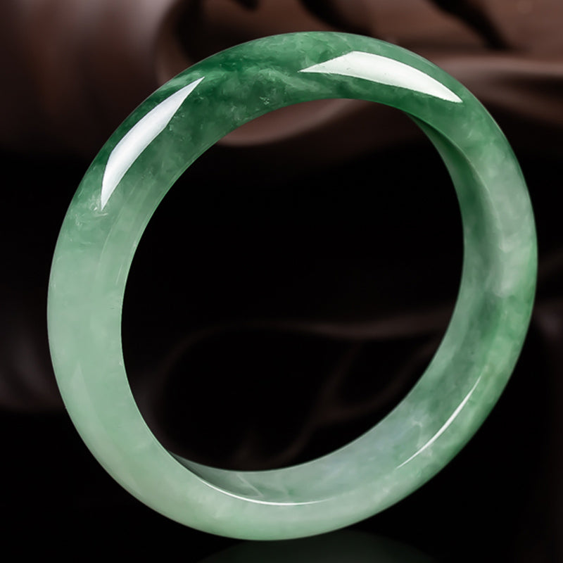 Nimara Ritual Natural Jade Fortune Blessing Bangle Bracelet