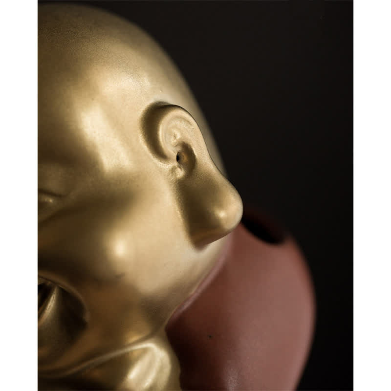 Nimara Ritual Little Buddha Laughing Buddha Ceramic Healing Incense Burner
