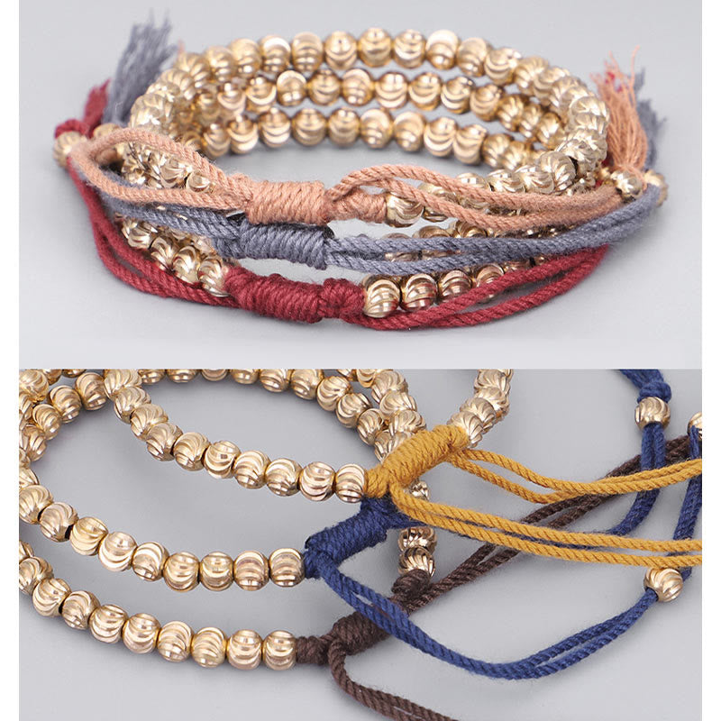 Nimara Ritual Tibetan Handmade Copper Bead Luck String Bracelet