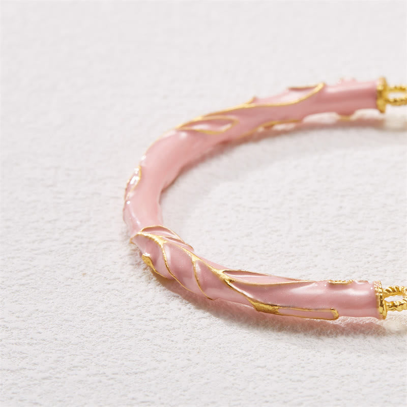 Nimara Ritual Sun Stone Golden Silk Jade Lily of the Valley Charm Positive Bracelet Bangle