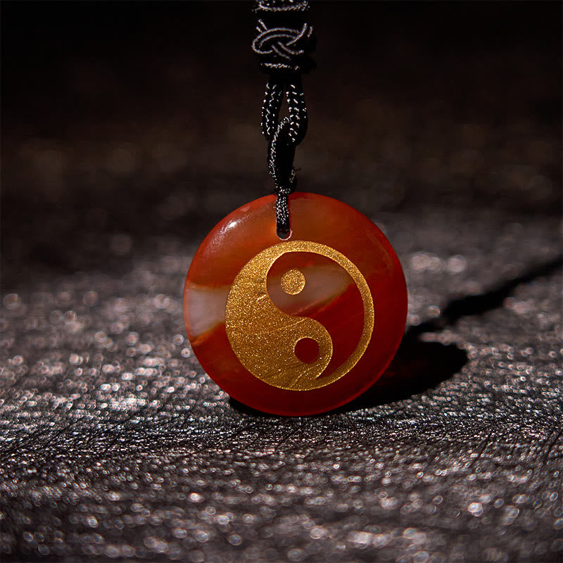 Nimara Ritual Various Crystal Amethyst Tiger Eye Green Aventurine Yin Yang Spiritual Necklace Pendant