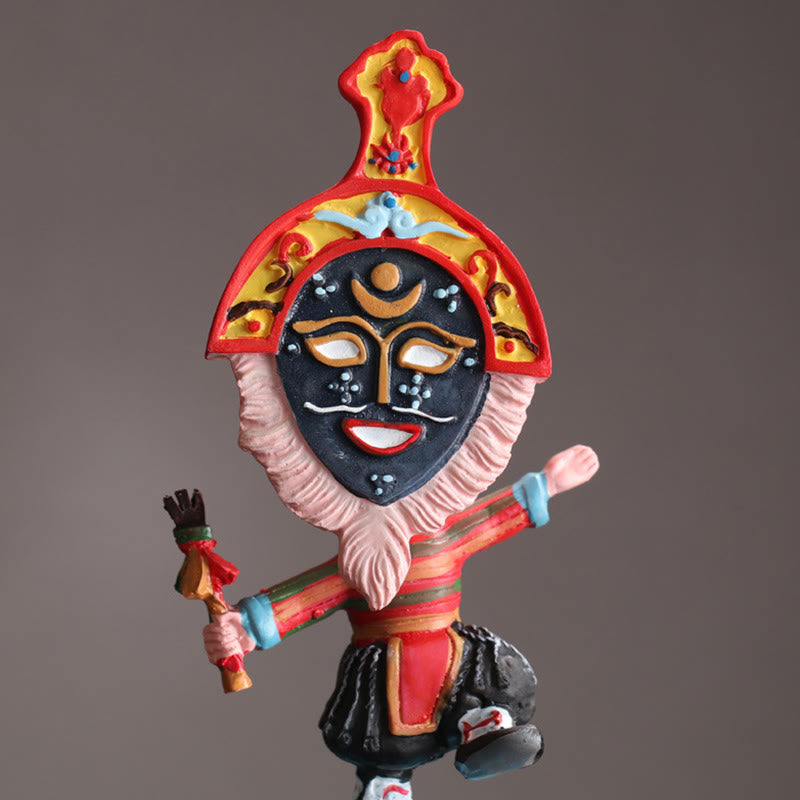 Nimara Ritual Tibetan Opera Face Mask Puppet Home Office Car Decoration Ornament