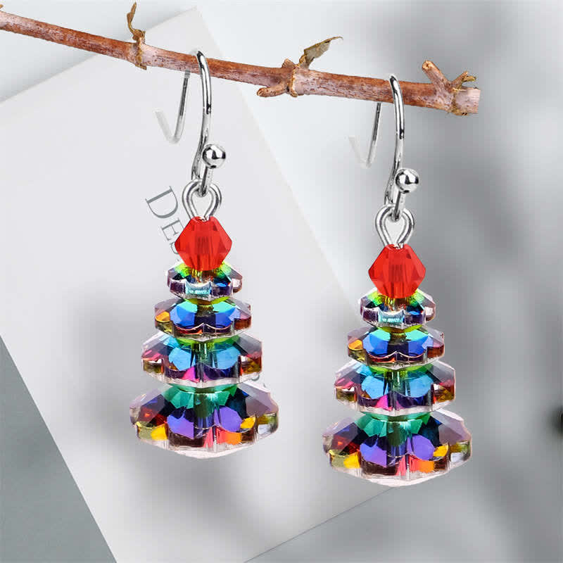 Nimara Ritual Various Crystals Christmas Tree Amethyst Peace Healing Drop Earrings