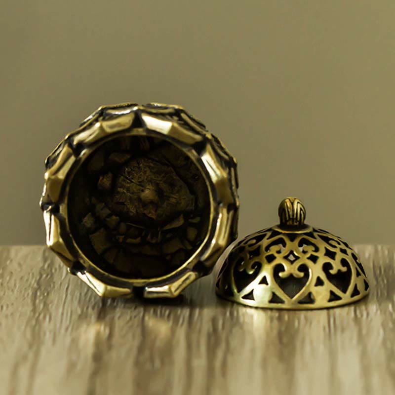 Nimara Ritual Tibetan Mini Lotus Pattern Meditation Copper Incense Burner
