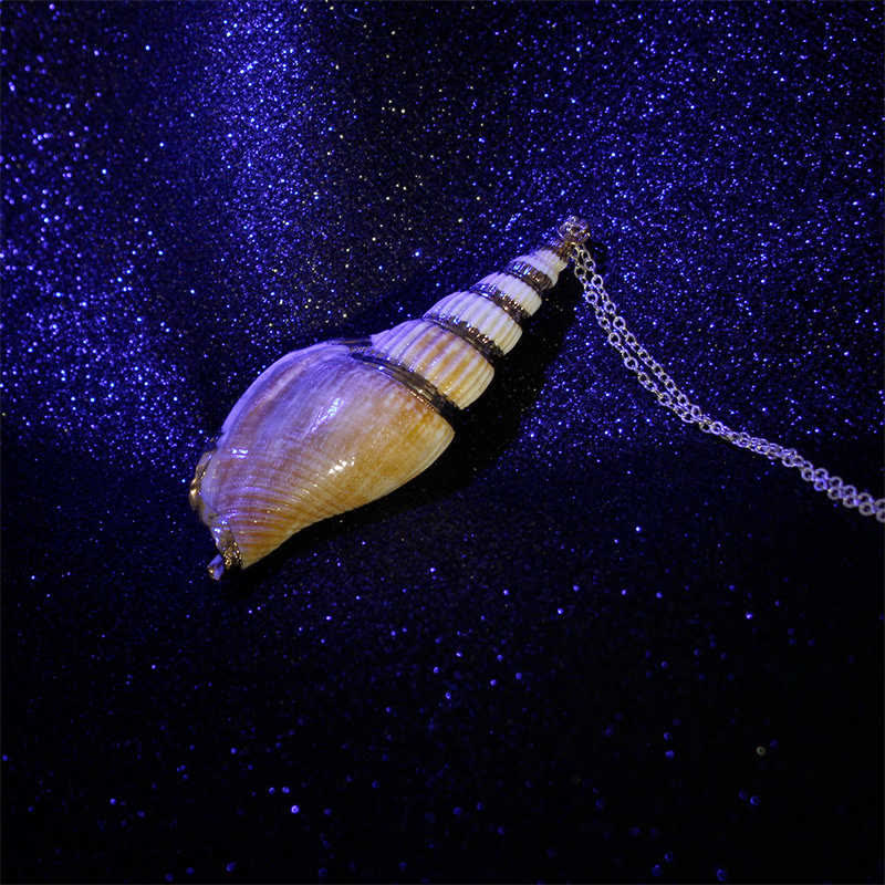 Nimara Ritual Natural Shankha Conch Shell Seashell Lucky Necklace Pendant