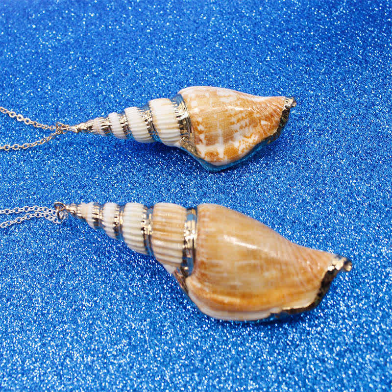 Nimara Ritual Natural Shankha Conch Shell Seashell Lucky Necklace Pendant