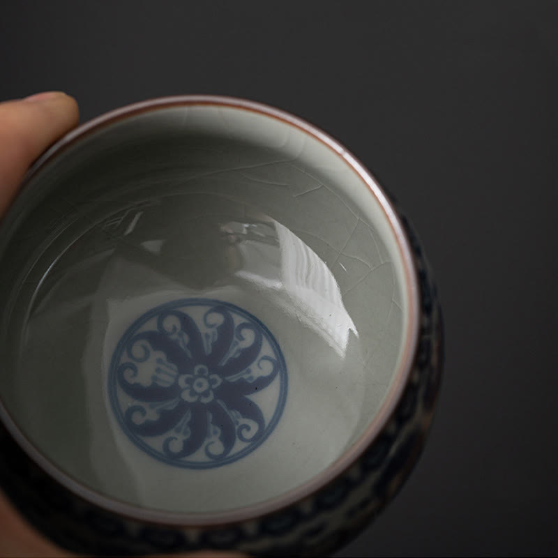 Nimara Ritual Mountain Landscape Lotus Orchid Pavilion Gathering Ceramic Teacup Kung Fu Tea Cup