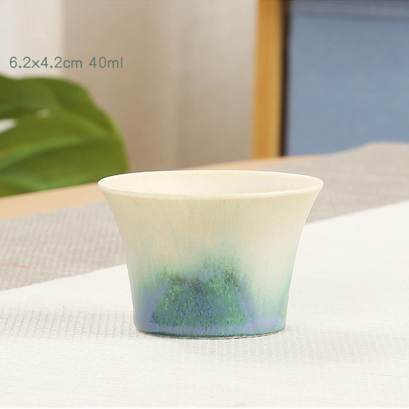 Nimara Ritual Creative Green Ceramic Teacup Kung Fu Tea Cups