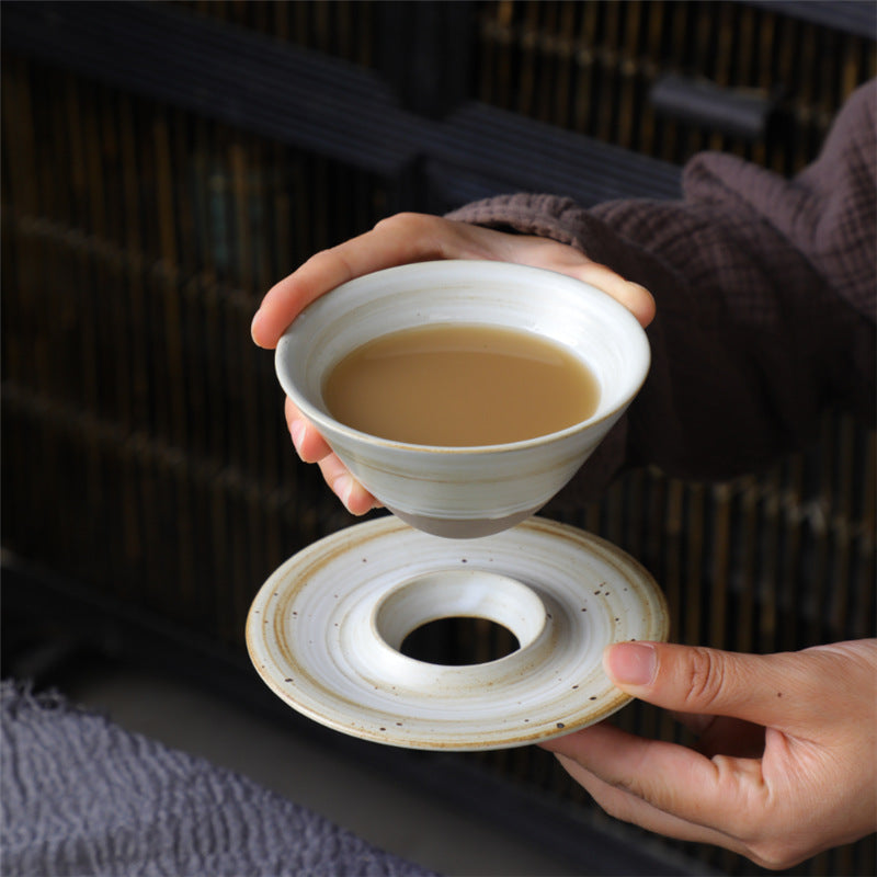 Nimara Ritual Planet Design Ceramic Coffee Mug Rough Pottery Tea Coffee Cup With Saucer