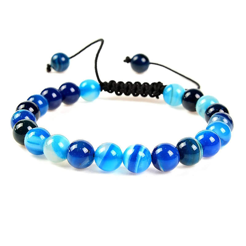 Nimara Ritual Natural Healing Power Gemstone Crystal Beads Unisex Adjustable Macrame Bracelet