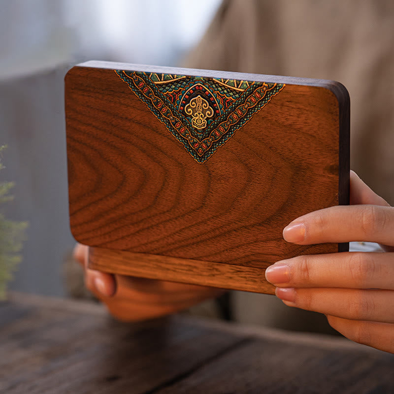 Nimara Ritual Vintage Handmade Black Walnut Wood Jewelry Storage Box Wooden Gift Box