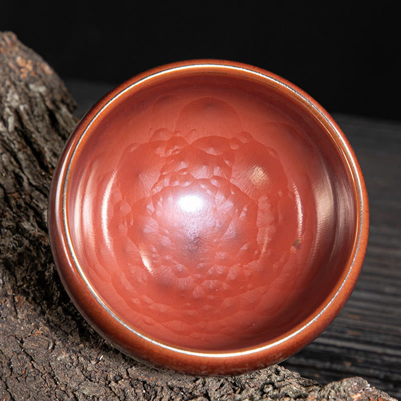 Nimara Ritual Handmade Chinese Jianzhan Lotus Design Ceramic Teacup Kung Fu Tea Cup