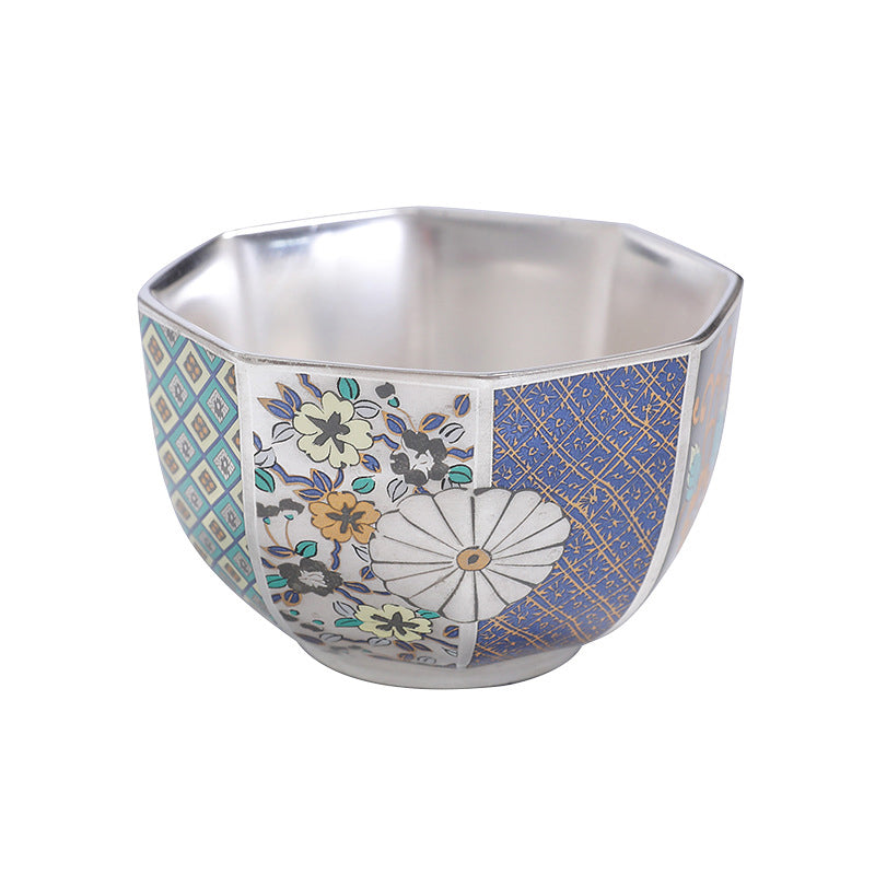 Nimara Ritual Chrysanthemum Flowers Ceramic Teacup Kung Fu Tea Cup