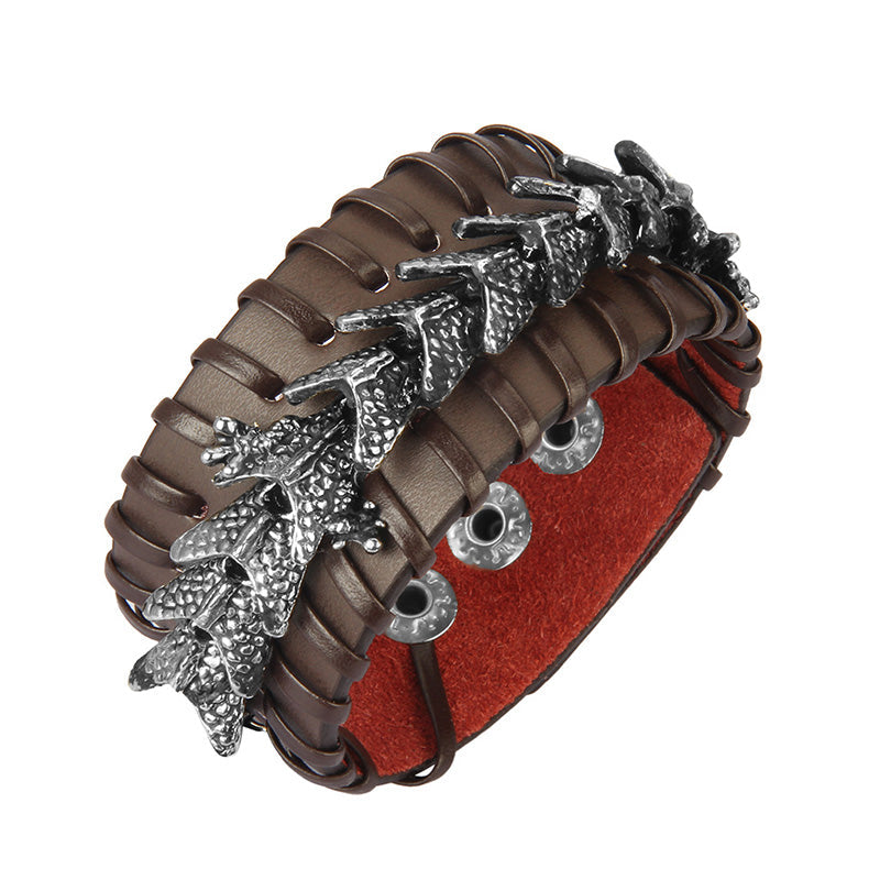 Nimara Ritual Dragon Leather Protection Weave Bracelet