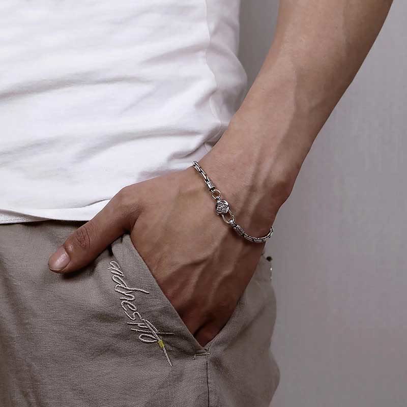 Spiritual Power Tibetan Double Dorje Buddha Swastika Vajra Strength Bracelet