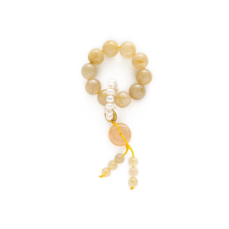 Nimara Ritual Citrine Peace Buckle Prosperity Happiness Wrist Mala