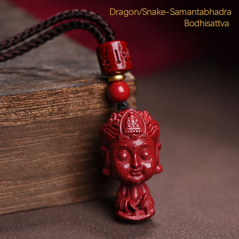 Nimara Ritual Chinese Zodiac Natal Buddha Natural Cinnabar Amulet Keep Away Evil Spirits Necklace Pendant