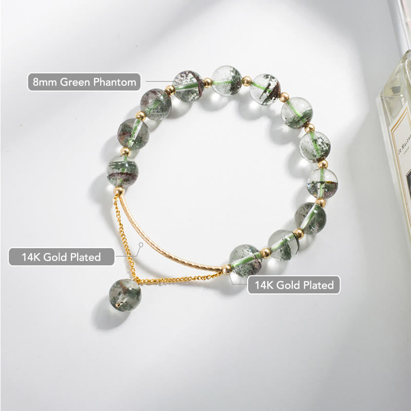 Nimara Ritual Green Phantom Crystal Confidence Charm Bracelet