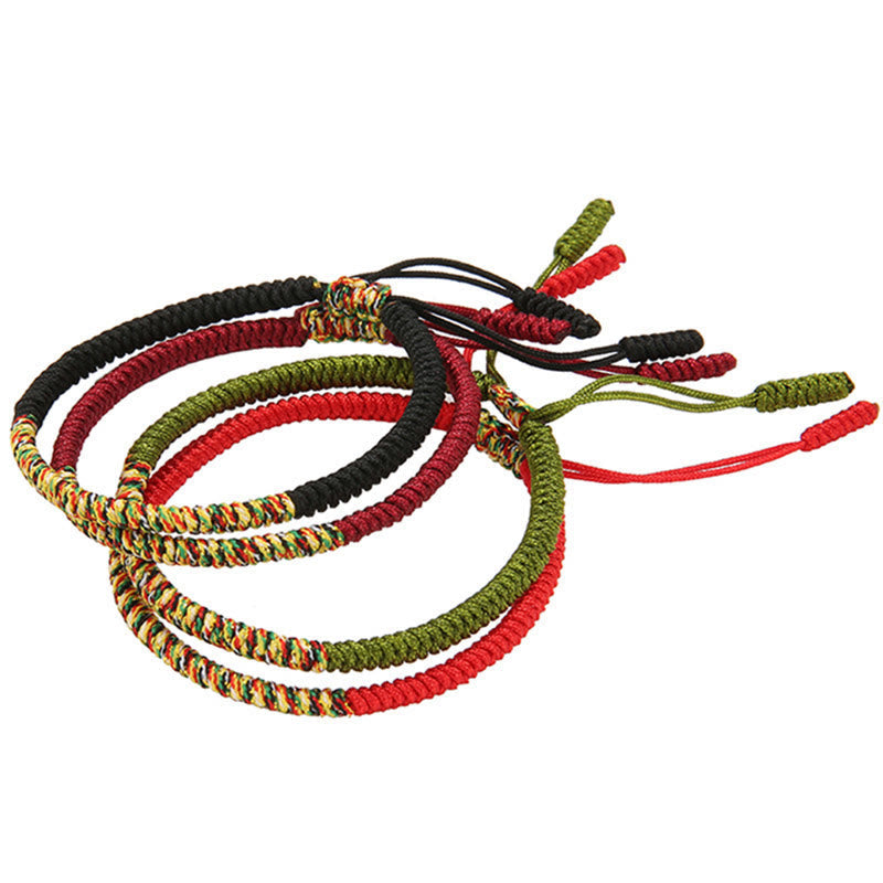 Nimara Ritual Tibetan Handmade Multicolor King Kong Knot Luck Strength Braided Bracelet