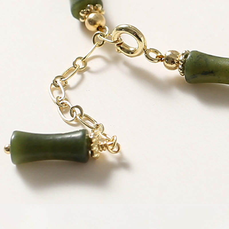 Nimara Ritual Glass Bead Bamboo Luck Strength Chain Bracelet