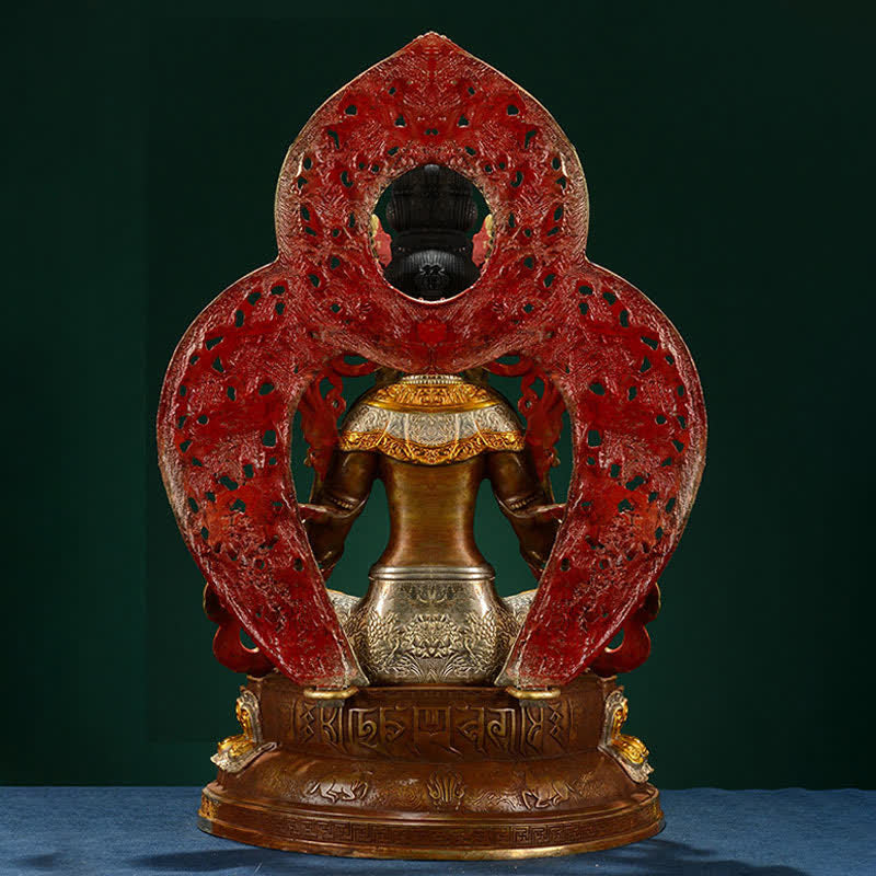 Nimara Ritual Bodhisattva Green Tara Hope Copper Statue Decoration