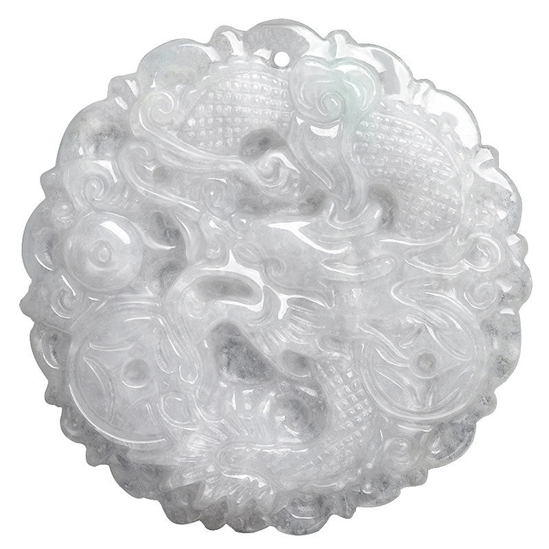 Nimara Ritual White Jade Dragon Protection Necklace String Pendant