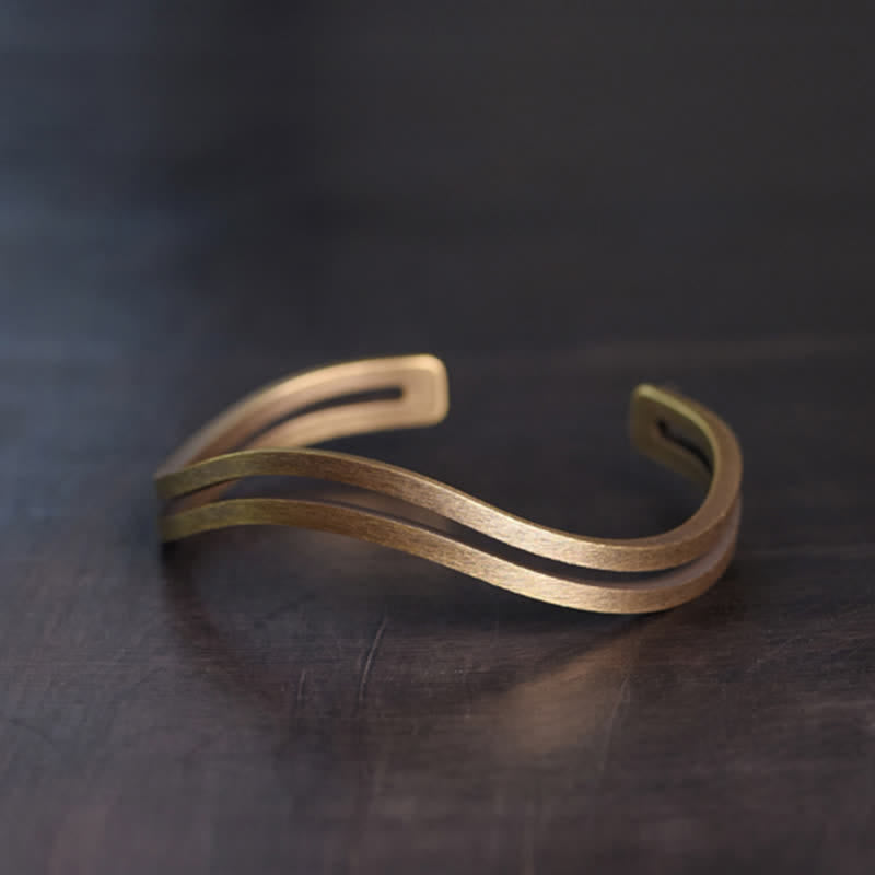 Nimara Ritual Rustic Copper Luck Viking Cuff Bracelet