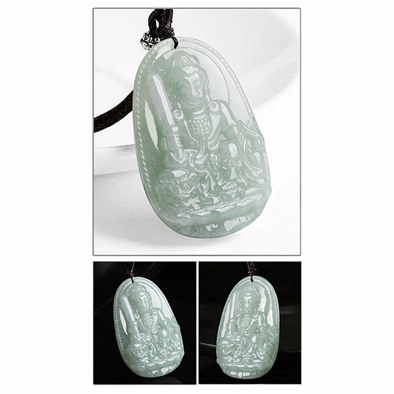 Nimara Ritual Chinese Zodiac Natal Buddha Jade Wealth Prosperity Necklace Pendant