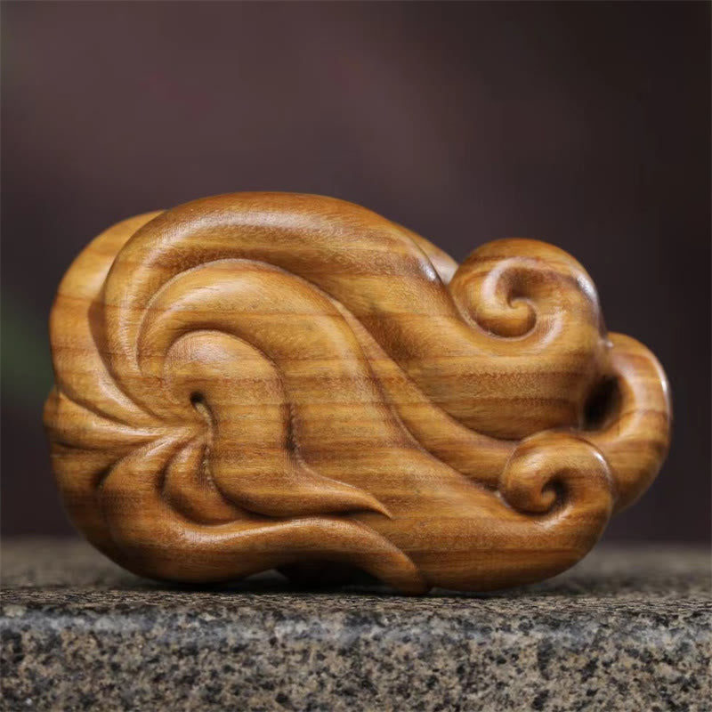 Nimara Ritual Mini Nine Tailed Fox Green Sandalwood Peace Decoration Car Hanging Decoration