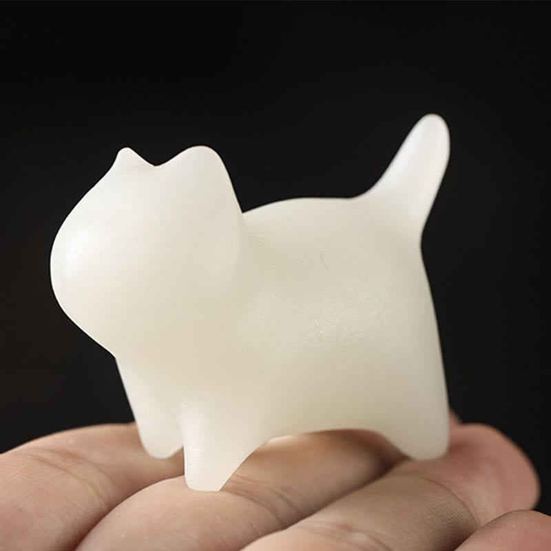 Nimara Ritual 2Pcs Mini Cute Cat Glowstone Luminous Lucky Cat Energy Decoration