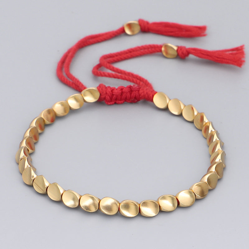 Nimara Ritual Tibetan Copper Beads Healing Luck Bracelet