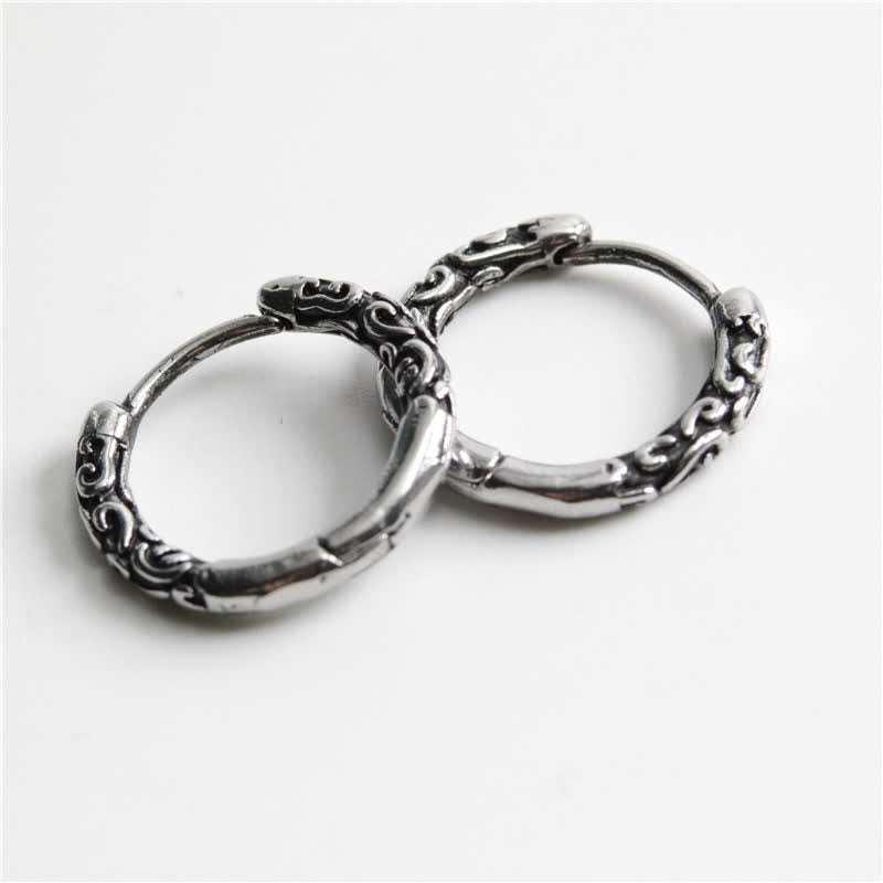 Nimara Ritual Viking Celtic Hoop Titanium Steel Balance Earrings