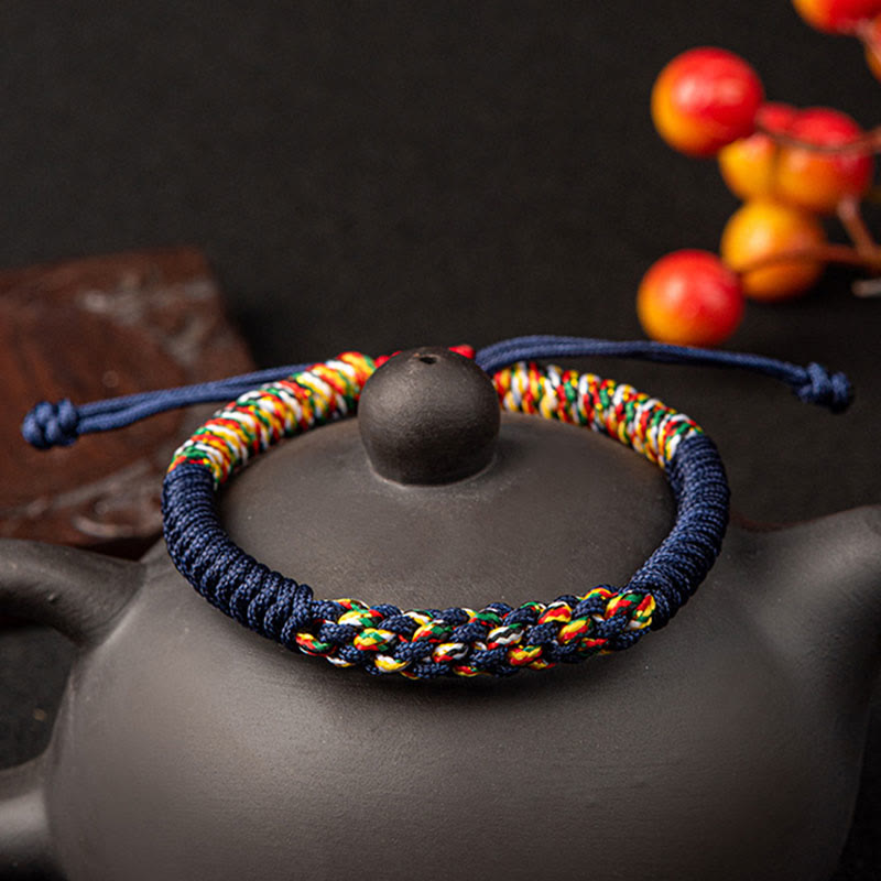 Nimara Ritual Tibetan Handmade Colorful King Kong Knot Luck Braid String Bracelet