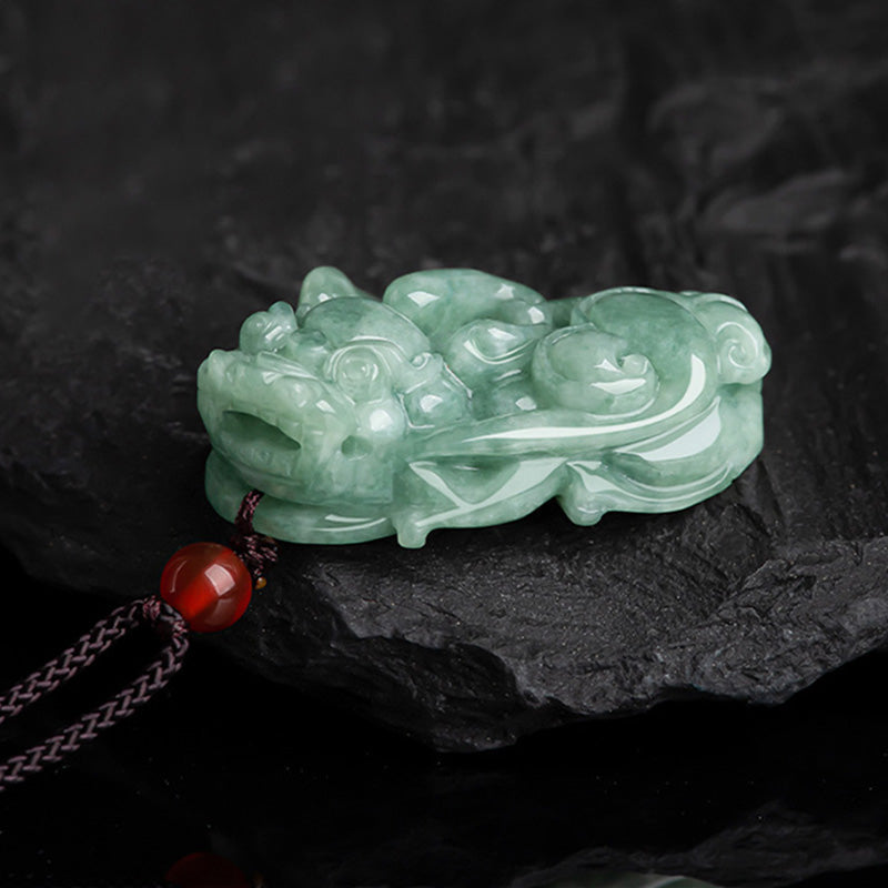 Nimara Ritual Jade PiXiu Wealth Luck String Necklace Pendant