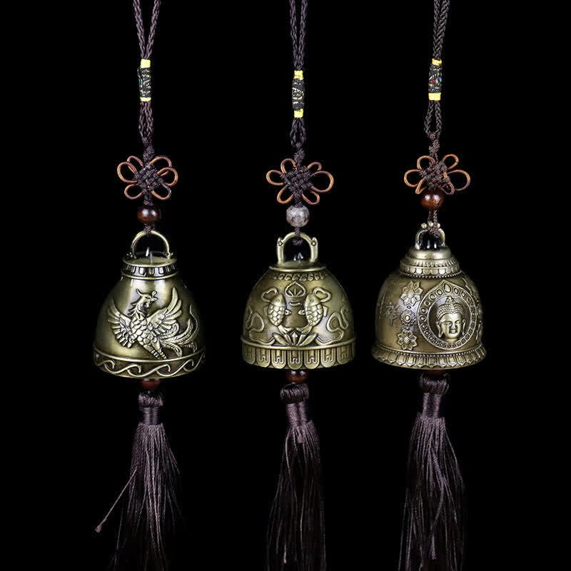 Nimara Ritual Feng Shui Buddha Koi Fish Phoenix Wind Chime Bell Luck Wall Hanging Decoration