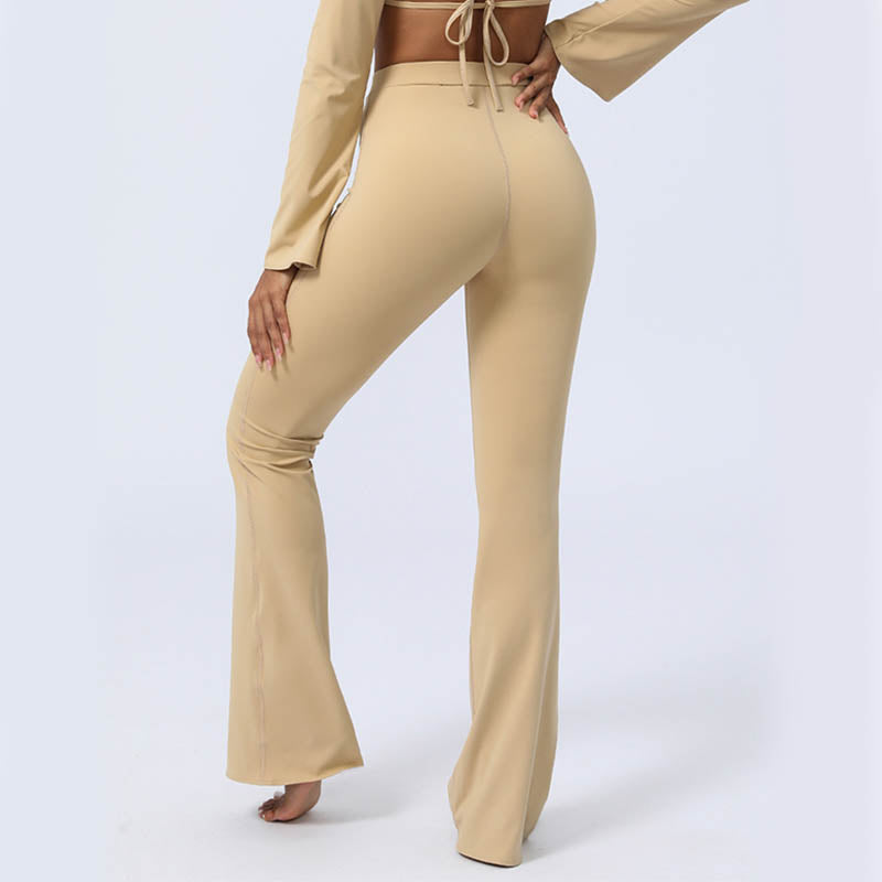 Nimara Ritual Long Sleeve Backless Strap Top Bra Flare Pants Fitness Yoga Outfit