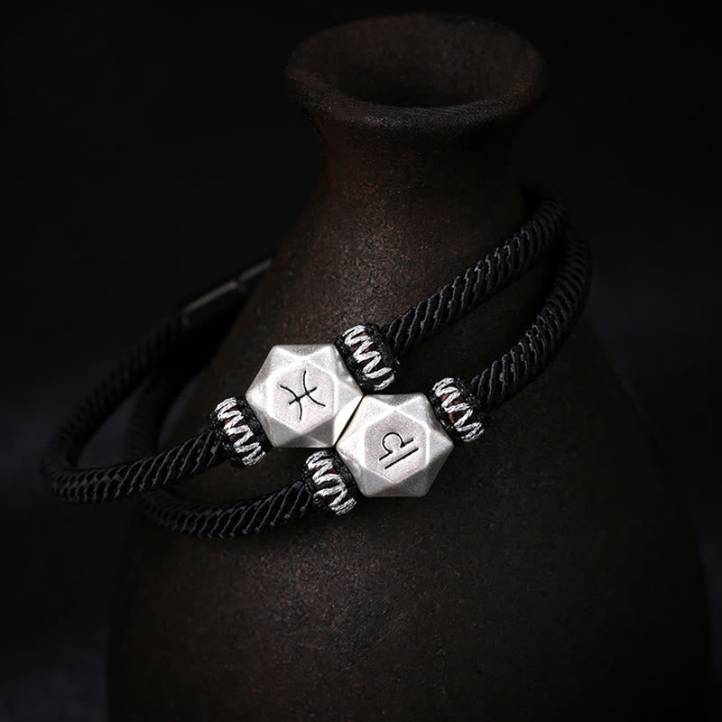 Nimara Ritual 999 Sterling Silver 12 Constellations of the Zodiac Protection Handmade String Bracelet