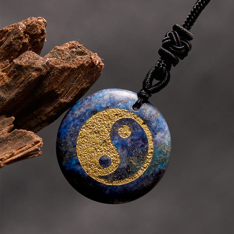 Nimara Ritual Various Crystal Amethyst Tiger Eye Green Aventurine Yin Yang Spiritual Necklace Pendant