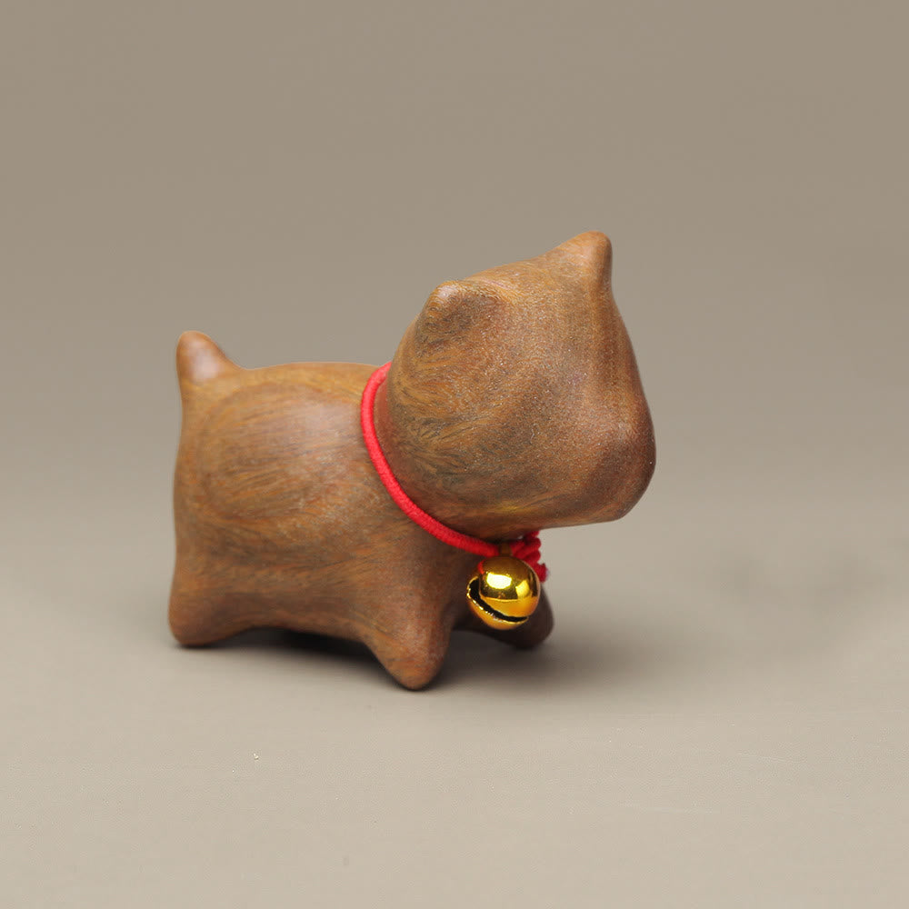 Nimara Ritual Green Sandalwood Small Leaf Red Sandalwood Cute Cat Animals Soothing Peace Decoration