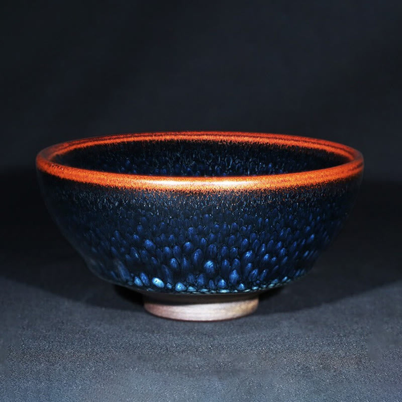Nimara Ritual Handmade Blue Francolinus Spot Chinese Jianzhan Ceramic Teacup Kung Fu Tea Cup Bowl