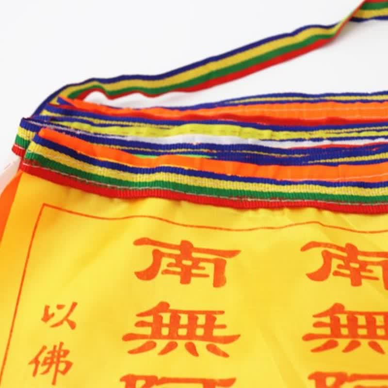 Nimara Ritual Tibetan 7 Colors Windhorse Letter Auspicious Lotus Outdoor 21 Pcs Prayer Flag