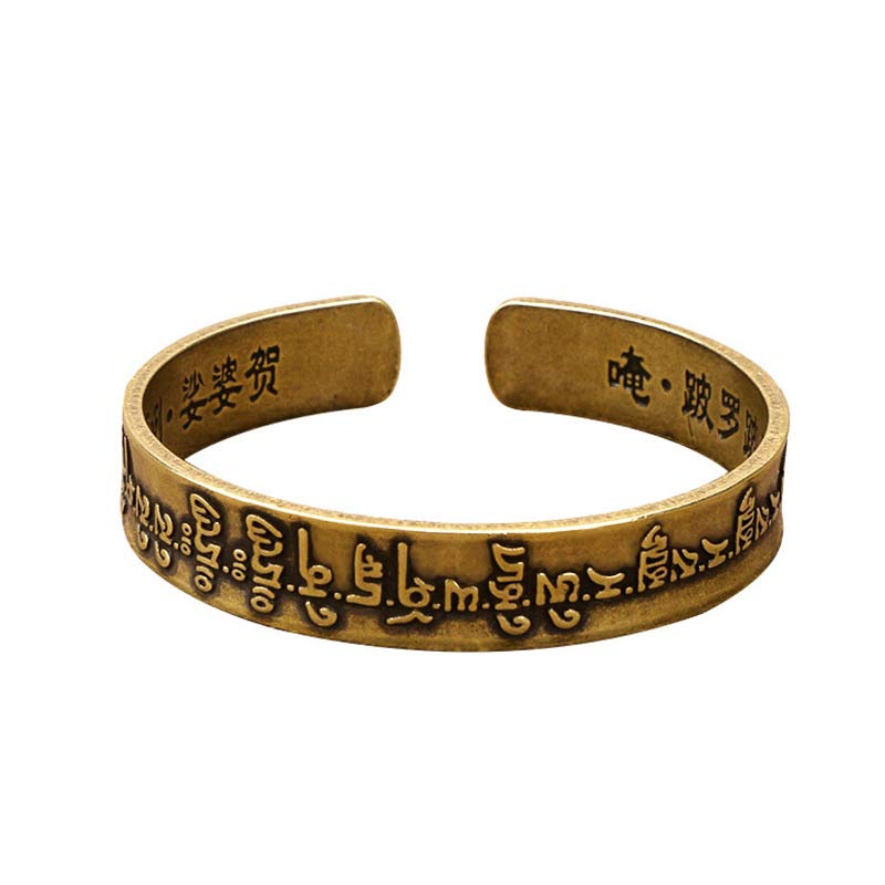 Nimara Ritual Tibetan MahApratisarA Mantra Sanskrit Copper Brass Healing Bracelet Bangle