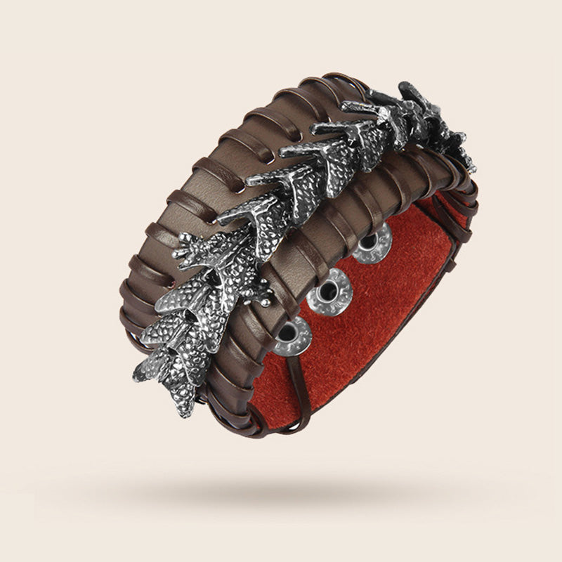 Nimara Ritual Dragon Leather Protection Weave Bracelet