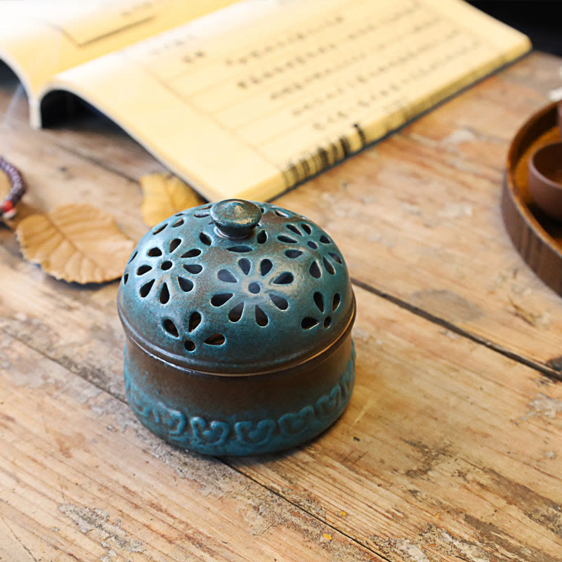 Nimara Ritual Mini Hollow Spiritual Meditation Ceramic Small Incense Burner Decoration