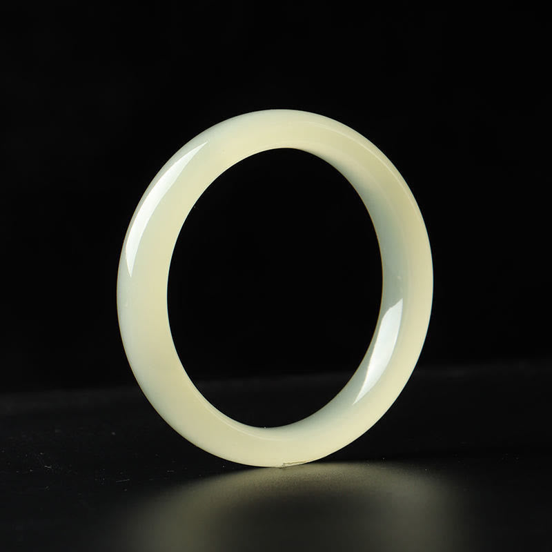 Nimara Ritual Natural Afghanistan Jade Abundance Cuff Bracelet Bangle