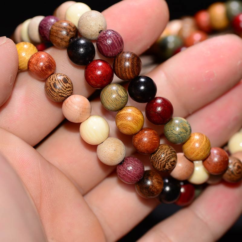 Nimara Ritual 108 Beads Wenge Wood Mala Blessing Meditation Bracelet